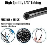 Misting Cooling System Mister Kit with 12V Pump, DIY Outdoor Mist Irrigation Cooling System with 3/4”Adapter and Brass Mist Nozzle, Water Mister for Outdoor Patio Garden Umbrellas Greenhouse