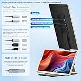 siaviala Laptop Screen Extender,15.6" Portable Monitor, FHD 1080P Ultra-Slim Travel Monitor with Speakers, Triple Display Extension, Compatible with 13-17.3" Laptops
