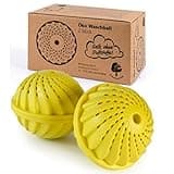 Hinrichs 2 Laundry Balls - Washing Balls for Washing Machine - wash Without Detergent - for Approx. 1,500 Washes - Yellow Laundry Ball without scent