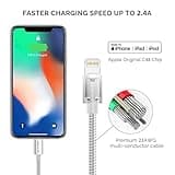 UNBREAKcable Lightning iPhone Charger Cable - [Apple MFi Certified] 3.3ft/1m Nylon Braided Apple Charger Lead USB Fast Charging Cable for iPhone Xs Max X XR 8 7 6s 6 Plus SE 5s 5c 5, iPad, iPod