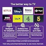 RCA Roku TV 32" Smart TV, RK32HN1 32 Inch HD TV with Apple TV+ BBC Netflix Freeview, DVB-T2/T Dolby Audio HDMI USB, Ideal Television for Small Lounge
