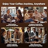 Warriors1 5 in 1 Pod Coffee Machines for Nespresso Original, Dolce Gusto, Lavazza A Modo Mio, Espresso Point Capsule and Ground Coffee, 20Bar, 0.8L, Automatic Small Coffee Machine for Home and Office
