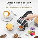 19 Bar 5in1 Multicapsule Espresso Coffee Machine for Dolce Gusto/Nespresso/LOR/MIO Capsule and Coffee Ground/ESE Coffee Pods EM-308A (BLACK-UK)