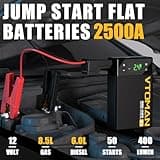 VTOMAN X1 Jump Starter Power pack with Air Compressor 2500A,Portable Car Battery Booster Jump Starter (Up to 8.5L Gas/6.0L Diesel Engines) Jump Pack with 150PSI Digital Tire Inflator