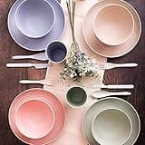 KAHEIGN 28Pcs Plastic Dinnerware Sets, 4 Sets Unbreakable Lightweight Plates, Cups, Bowls and Cutlery, Eco Friendly & Reusable Microwave & Dishwasher Safe Dish Bowl for Kids or Picnics