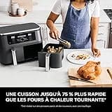 Ninja Foodi MAX Dual Zone Hot Air Fryer [AF400EU] 9.5 L Capacity, 2 Compartments, 6 Functions, Aluminium, Grey Black