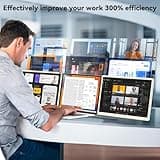 siaviala Laptop Screen Extender,15.6" Portable Monitor, FHD 1080P Ultra-Slim Travel Monitor with Speakers, Triple Display Extension, Compatible with 13-17.3" Laptops