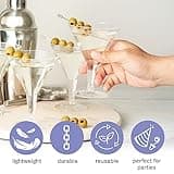 MATANA 48 Premium Plastic Martini Cocktail Glasses, 210ml - Elegant & Reusable - Manhattan, Margarita, Cosmopolitan, Desserts, Mocktails - Cocktail Cups for Weddings, Birthdays, Parties