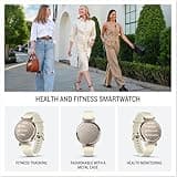 Garmin Lily 2, Stylish Small 35mm Smartwatch and Fitness Tracker with Hidden Display, Patterned Lens , Bright Touchscreen Display and up to 5 days battery life, Coconut