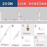Dustproof Outdoor Misters Cooling System For Construction Site, Dust Removal & Cooling, Garden Irrigation System Kit, Mister System For Outside Patio, Misting System With Adjustable Fog Noz(Size:200m)
