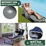 Ryuhic Folding Camping Beds for Adults, Heavy Duty Outdoor Camping Cot with Mattress, Oversized Portable Sleeping Bed for Camp Home Office Use