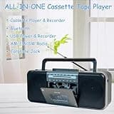 WIITHINK Portable Cassette Player Recorder, AM/FM/SW Radio, Bluetooth, USB/SD, 10W Speaker, Record to Cassette/USB/SD, MP3 Converter