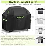 Ezilif Barbecue Covers, 165x70x125cm BBQ Covers Waterproof 420D Oxford Heavy Duty Large with Windproof Buckle and Reflective Handle, UV Tear-Resistant Gas BBQ Cover for Weber, Char Broil, Nexgrill