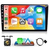 4G+64G Double Din Car Stereo Radio Android 13 Wireless Carplay Andorid auto Mirror Link, Rimoody 9'' HD Touchscreen GPS WiFi Bluetooth FM/RDS EQ-32 SWC Split screen Backup Camera