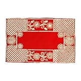 Red Velvet Pooja Cloth Mat Aasan Decorative Cloth (Size: 18 Inches X 11 Inches) for Multipurpose Traditional Decorations Item & Article - Yellow Laxmi