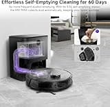MS1MAX Robot Vacuum with Mop, 5000Pa Strong Suction, Lidar Navigation Robotic Vacuum with 3.5L Self-Empty Station, 180mins Runtime, APP/Remote/Voice Control, for Hard Floors and Carpets