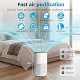 Air Purifiers for Large Home Bedroom, CADR 403m³/h, Alexa Enabled, Filter with PM2.5 Intelligent Air Quality Sensor, Auto Mode, Targets Pollen, Dust, Smoke, Pet Allergens