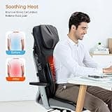 Snailax Full Body Massage Chair Pad Shiatsu Neck Back Massager with Heat and Compress, 3D/4D Kneading Full Back Massage Seat Portable Chair Massagers for Muscle Gifts