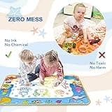 Water Doodle Mat Kids,Painting Writing Color Doodle Mat,Drawing Board Educational Toys Toddler Birthday Gift for Age 1 2 3 4 5 6+ Year Old Boys and Girls