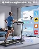 Folding Treadmill with 12% Incline, 4 in 1 Treadmills for Home/Office, Heart Rate, 16KM/H Portable Treadmill, 2.5HP Under Desk Walking Pad, Dual LED Screen, App, Bluetooth Speaker (Black-12% Incline)