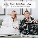 Blanket Hoodie, Oversized Hoodie Blanket, Sherpa & Fleece Wearable Blanket Hoodies for Women & Men, Comfy & Fluffy Hooded Blankets, The Big Softy® (Navy Blue)