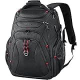 KROSER Travel Laptop Backpack 17.3 Inch XL Computer Backpack with Hard Shell Saferoom RFID Pockets Water-Repellent Business College Daypack Stylish School Laptop Bag for Men/Women-Black