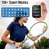 Smart Watch for Men Women Make/Answer Calls, 1.96'' HD Fitness Watch with 110+ Sports Modes, Heart Rate Sleep Monitor Activity Fitness Tracker Step Counter Smartwatch for Android iOS,Pink