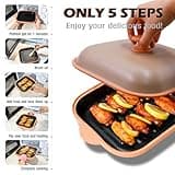 Microwave Grill Pan with Cover | Microwave Bacon Cooker | Griller & Crisper Pan for Grilling, Frying, Browning and Crisping | Microwave Cookware for Grill Meat | Dishwasher Safe for Dorms,Office,RV