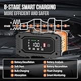 Battery Charger 10A, NEXPEAK 12V 24V LiFePO4 Car Battery Chargers, Automatic Maintainer with Temperature Compensation for Car Motorcycle Truck, AGM, Gel, Wet, SLA