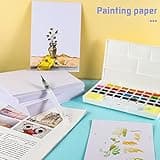 60 Sheets Watercolour Paper Bulk, 140 lb/300 GSM Cotton Cold Press Water Colour Paper for Students Adults Artists Drawing Painting Supplies Postcards, White, 5" x 7"