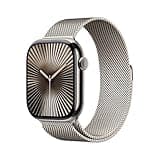 Apple Watch Series 10 GPS + Cellular 46 mm Smartwatch with Natural Titanium Case with Natural Milanese Loop - M/L. Fitness Tracker, ECG App, Always-On Retina Display, Carbon Neutral