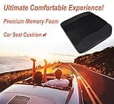 Car Seat Cushion, Comfort Memory Foam Car Cushions for Driving - Sciatica & Lower Back Pain Relief, Driver Seat Pillow for Vehicles, Office Chair, Wheelchair - Black