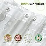 OTraki Shower Curtain 180 x 200cm, EVA Clear Shower Curtains Waterproof Mold Proof Shower Curtain with Magnets Hooks Long Shower Curtains for Bathroom Wet Room