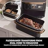 Ninja Foodi FlexDrawer Air Fryer, Dual Zone with Removable Divider, Large 10.4L Drawer, 7-in-1, Air-Fryer, Air Fry, Roast, Bake, Crisp, Non-Stick Dishwasher Safe Parts, Black and Copper, AF500UKCP