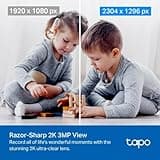 Tapo Wifi Indoor Camera, 2K 3MP Full HD Baby Camera, 360° Security Wireless Pet Camera, Night Vision, Work with Alexa & Google Home, 2 Pack(Tapo C210P2) (Package may vary)