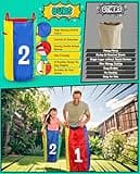 Eocolz Outdoor Carnival Games, Potato Sack Bags for Kids Adults, Egg Spoon Relay Race, 3 Legged Race Bands, Catch Tail Games, Birthday Party, Field Day Family Day Yard Lawn Easter Fall Festival Games