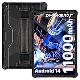 OUKITEL RT9 Rugged Tablet - Android 14, 10.1 Inch, 24GB+256GB (TF 1TB), 11000mAh, 16M+16M, IP68 Waterproof, Dual 4G LTE SIM, 5G-WiFi, OTG, GPS, Gaming - Black