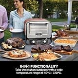 Ninja Woodfire Electric Outdoor Oven, 8-in-1 Pizza Oven, High-Heat Roaster & BBQ Smoker with Roast Rack, Pro-Heat Tray, Pizza Stone,Wood Pellets & Scoop, Electric,6 Pizza Settings,Burnt Orange OO101UK