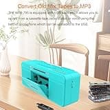 Retro Cassette Player Recorder, Portable Tape Player with USB/Bluetooth/AM/FM Radio Stereo, Built-in Microphone Recorder,Cassette to MP3 Converter, Dual Big Speaker,Earphone Jack,Retro (Teal)