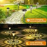 Ushine Garden Lights Solar Powered Waterproof,8 Pack Solar Lights Outdoor Garden Stake with Warm White & RGB,Ultra-Bright Solar Stake Lights Garden Ornaments,Solar Path Lights for Yard Lawn Landscape