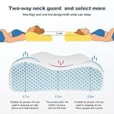 PKBD Memory Foam Pillow with Replacement Pillowcase(Cooling Ice Silk&Cotton),Neck/Shoulder Pain Relief,Ergonomic Orthopedic Cervical Pillow,Bed Pillow for Side,Back,Stomach Sleepers