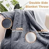 PROALLER Heated Blanket Electric Throw 160x130CM, 10 Levels &1-9H Timer Auto-Off, Machine Washable, Soft Flannel Sherpa Full Body Warming, Sofa Bed Office Use, Heating Blanket