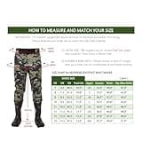 UNISPO Neoprene Bootfoot Waist Waders Durable Rubber Boots with 3M Thinsulation Reinforced Waist Belt and Knees Pad for Hunting Fly Fishing Wader Men and Women are available(Size: UK_10.5)