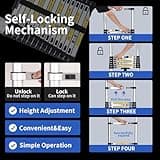 JADDUO Telescopic Ladder 5.0 m, Extendable Steps, Aluminium Extendable Ladder, DIY, Foldable, Extendable, Unique Right, Multifunctional Ladder, Load Capacity 150 kg, Step Distance 30 cm