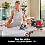 Morphy Richards Power Steam Elite + Steam Generator Iron, Ceramic Non-stick Soleplate, 310g Steam Boost, 200g Steam Output, 6 Bar, Auto Clean, 1.3L Water Tank, 1.8m Cord, 2400W, Black/Red, 332013