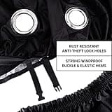 Posh Hops Bike Cover - Waterproof, Heavy Duty, Dustproof, Rain Protection, Safety Lock Holes for 2 Bikes - Black, Polyester/Nylon, UV Coated, Double Stitched, Elastic & Buckle Closure
