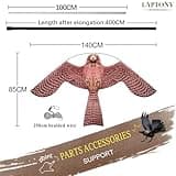 Laptony Bird Scarer Flying Kite Crops Farm Protector Bird Hawk Flying Kite with 4m Telescopic Pole