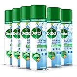 Dettol All In One Disinfectant Spray, Crisp Linen, 6 Pack (300 ml Each) - Fresh Pet, Shoe, Sofa Antibacterial Cleaner, Household Sprays & Liquids, Multipurpose Sanitizer