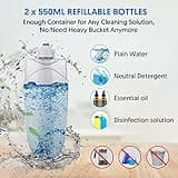 Spray Mops for Cleaning Floors - BPAWA Microfibre Floor Mop Flat Dry Wet Use for Hard Wood Laminate Vinyl Tile Wooden Floor Cleaning, Dust Mop with 2Pcs 550ML Spray Bottle and 4 Reusable Washable Pads