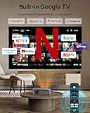 Netflix Certified 4K Projector, 1800 ANSI Bright Daylight Projector with Google TV, WiFi6, Dolby Audio, Auto Focus Short Throw Home Theater for Living Room & Office